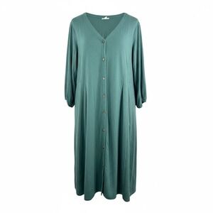 J.Jill Green Button Front lagen look shirt dress Modal blend 90s beach‎ Size 1X